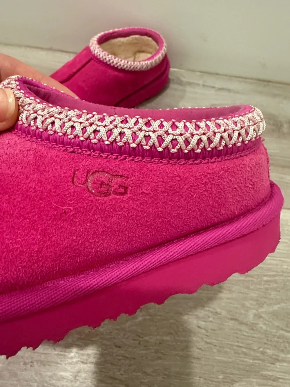 UGG Hot Pink Tasman Girls Slip-On Clog Slipper